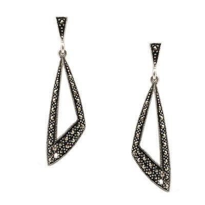 MS Earring Open Dome Scalene Triangle Pave Ms