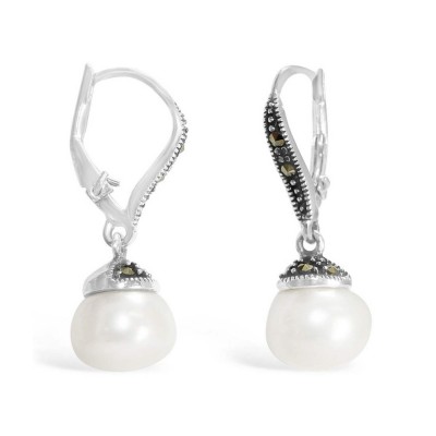 Marcasite Earring Dangling Marcasite Cap Marcasite Leverb