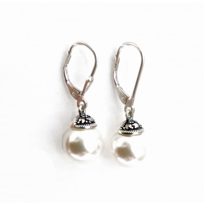 Marcasite Earring Dangling Marcasite Cap Marcasite 10 Mm