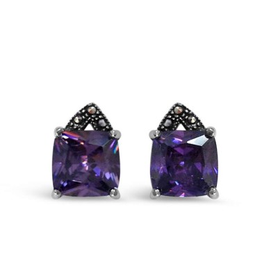 Marcasite Earring Stud Triangle Marcasite Top With Square 2M-2655A