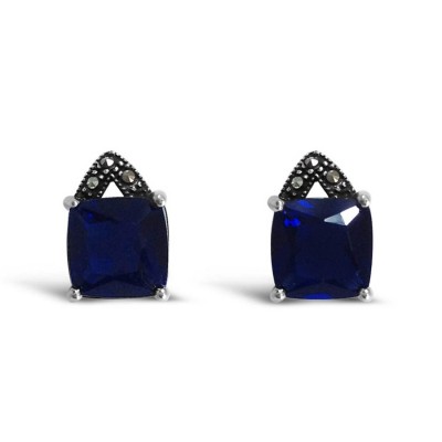 Marcasite Earring Stud Triangle Marcasite Top With Square 2M-2655S
