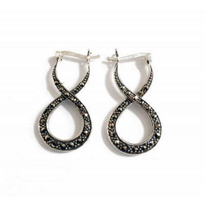Marcasite Earring Criss-Cross 8 With Latch