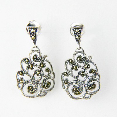 Marcasite EARRING WAVY CLOUDS DANGLE