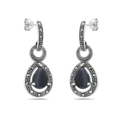 MS EARRING TEARDROP ONYX