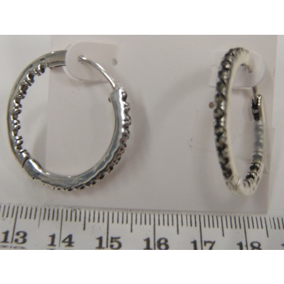 Marcasite Earring In+Out Set Huggie 30mm