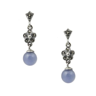 Flower Ms Dangl Earg W/ Round P. Jade