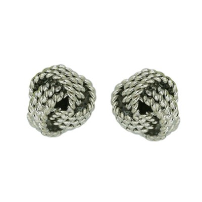 Sterling Silver Earring Plain Love Knot--Rhodium Plating