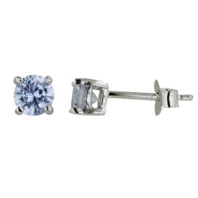 Sterling Silver Earring Lvndr Cubic Zirconia 6Mm Round Stud