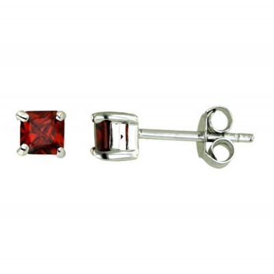 Sterling Silver Earring 4Mmx4Mm Square Stud