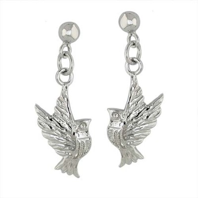 Sterling Silver Earring Plain Dove Dangle