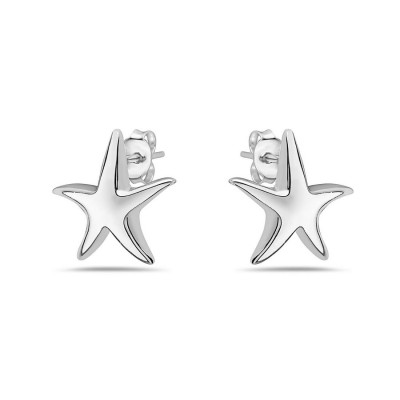 Sterling Silver Earring Plain Starfish (Hallowback) --E-coated/Nickle Free 6S-2747