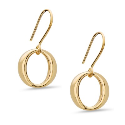 STERLING SILVER EARRING PLAIN FLOATING O WITH FISH WIRE**GOLD