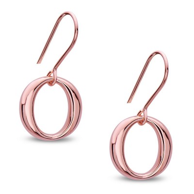 STERLING SILVER EARRING PLAIN FLOATING O WITH FISH WIRE **RG