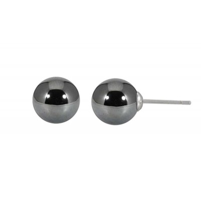 Sterling Silver Earring 12mm Hematite Stud