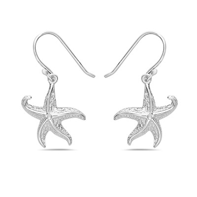 Sterling Silver Earg Plain Starfish W/French Wire***Ec/Nf***