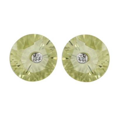 Sterling Silver Earring Light Per.Cubic Zirconia Round