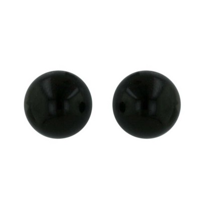 Sterling Silver Earring 8mm Onyx Stud