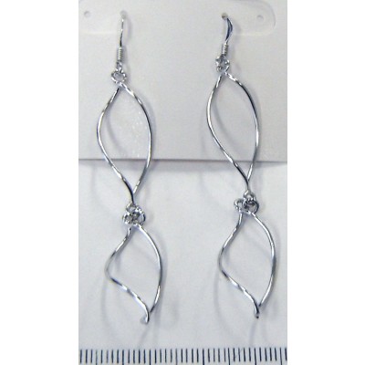 Sterling Silver Earg Wavy Open Marquis French Wire