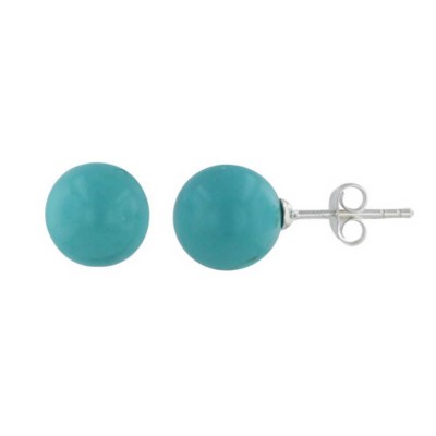 Sterling Silver Earring 10mm Faux Turquoise Stud