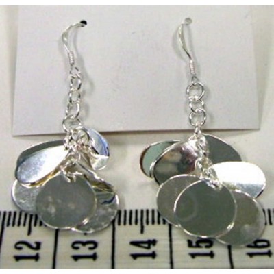 Sterling Silver Earg Flat T-Drop+Disc Drape W/ French Wire***E-Co