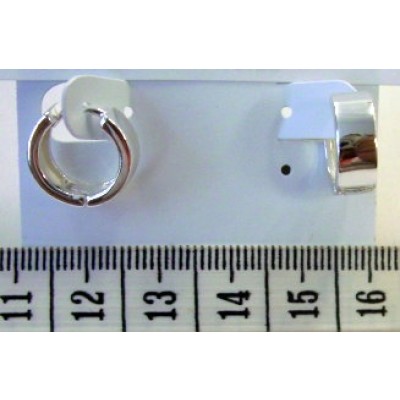 Sterling Silver Earring Plain Wide Huggies--E-Coat/Nickle Free