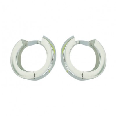 Sterling Silver Earring Plain Huggies--E-coated/Nickle Free