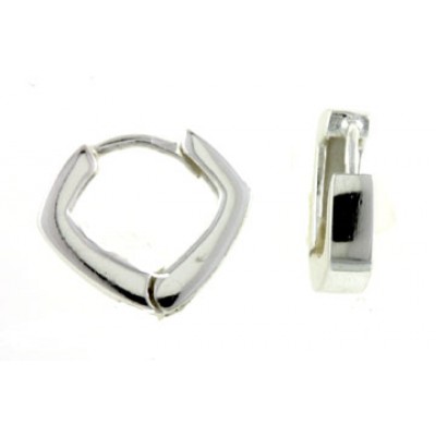 Sterling Silver Earring Plain 'V' Huggies--E-coated/Nickle Free