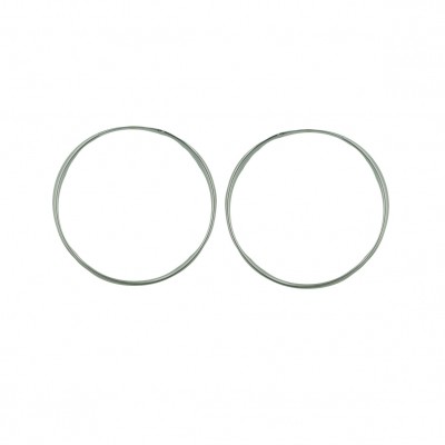 Sterling Silver Earring 50mm Open Plain Circle Hoop-Silver Plate-