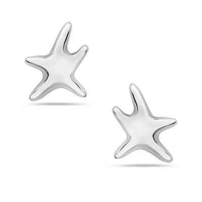 Sterling Silver Earring Plain Star Fish--E-coated/Nickle Free--