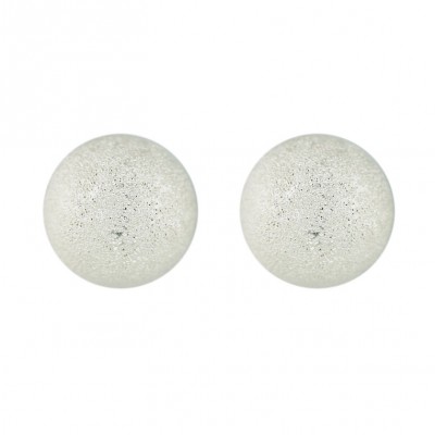 Sterling Silver Earring 12mm Dusted Texture Ball Stud--E-coated/Nickle Free--