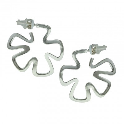 Sterling Silver Earring Plain Clover--E-Coated--