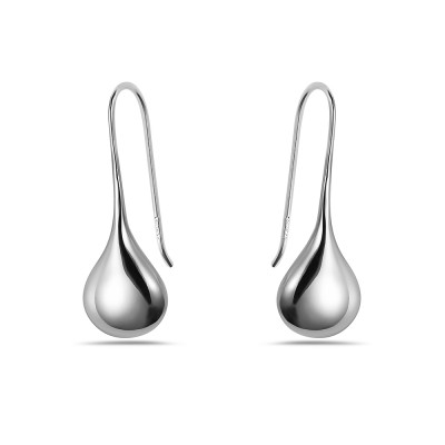 Sterling Silver Earring 12mm Plain Calabash Hook--Sp/Nickle Free--