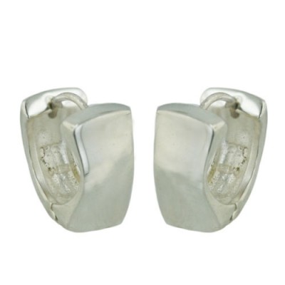 Sterling Silver Earring Plain Huggies--E-Coated