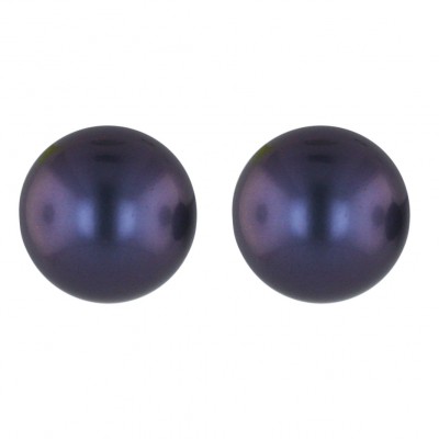 Sterling Silver Earring 8mm Se801# Blue Shell Pearl Stud