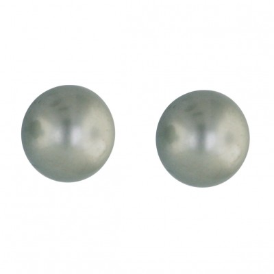 Sterling Silver Earring 10mm #Se204 Gray Shell Pearl Stud