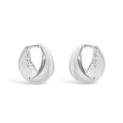 Sterling Silver Earring Plain Huggies--E-coated/Nickle Free--