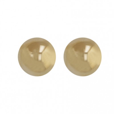 Sterling Silver Earring 10mm Plain Half Rosegold Plate Ball Stud
