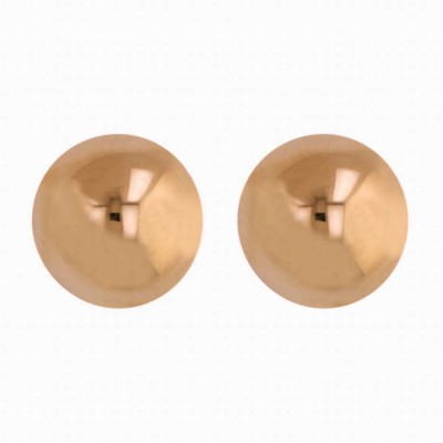 Sterling Silver Earring 14mm Half Rosegold Plate Ball Stud