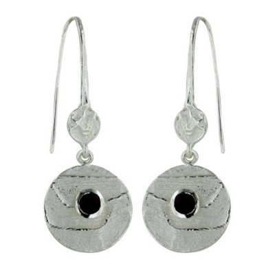 Sterling Silver Earg Gn Gemstone Round W/French Wire***Ec/Nf***