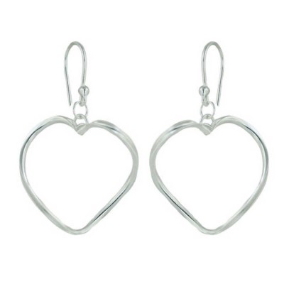 Twisted Heart Hoop Dangle Earrings