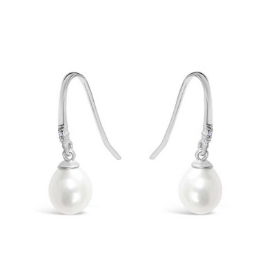 Sterling Silver Earring with Fresh Water Pearl Dangle Drop