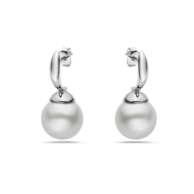 Sterling Silver Earring 12mm Faux Pearl with Post