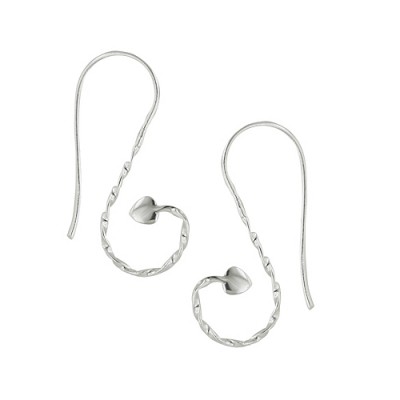 Sterling Silver Earring Swirl Twisted Wire with Triangle End -Ecoate