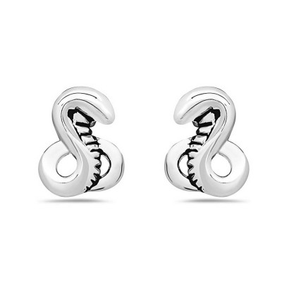 Sterling Silver Earring Snake Stud-E-Coated-