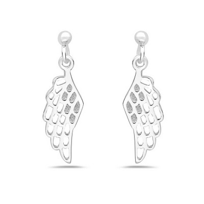 Sterling Silver Earring Open Wing Dangle on Post -E-coated-