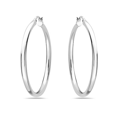 Sterling Silver Earring Plain Silver Hoop Lever Back
