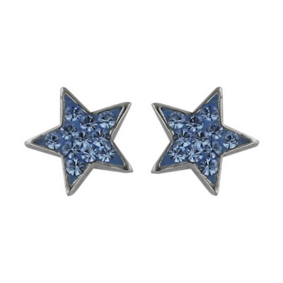 Sterling Silver Earring Star Light Sapphire Ferido Stud