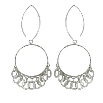 Sterling Silver Earring Open Circle Dangle Small Circles