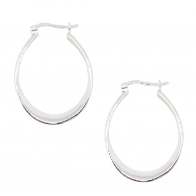 SS Earring Plain 30Mm Twisted "U" Hoop, Silver