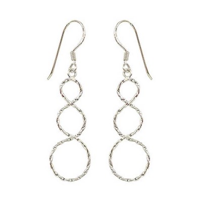 Sterling Silver Earring Thin Twisted "8" Shape